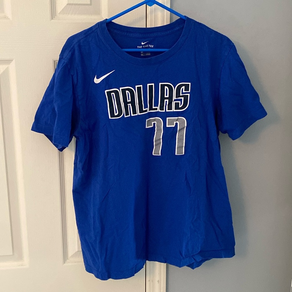 Blue Luka Doncic Dallas Mavericks Tee Shirt